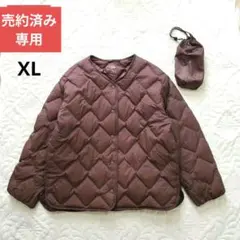 ユニクロ　ウルトラライトダウンリラックスジャケット ノーカラー キルティング柄