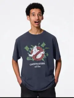 新品 GU GHOSTBUSTERS Tシャツ Ｌ　ネイビー