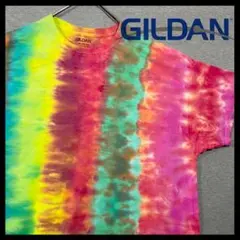 【GILDAN】ストライプライン系タイダイ染　コットン100％Ｔシャツ