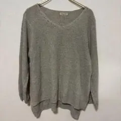 【サマンサモスモス】（F）ニット セーター Vネック ハイローヘム 長袖