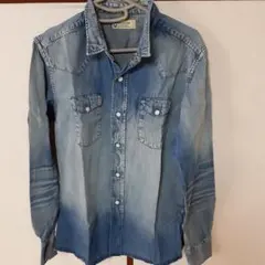 white lineインディゴデニムシャツ　size46 日本製のサムネイル