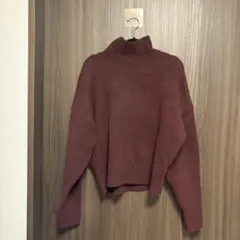 ZARA バーガンディ タートルネックセーター S