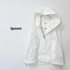 Spoom フード付　ジップアップ　パーカージャケット　コットン混　シャカシャカ
