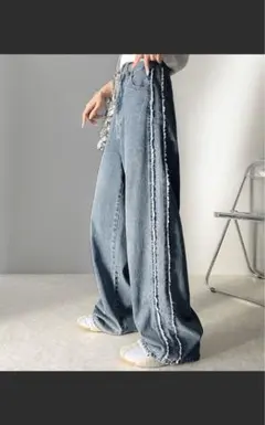 Java フリンジ付きブルーデニム