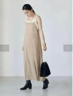 【美品】earth music&ecology スリットドットキャミワンピース