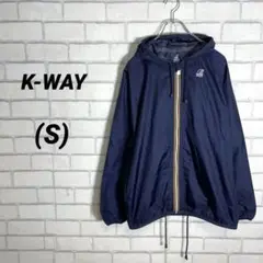 K・WAY ナイロン100% ブルゾン　ジャケット　紺　ネイビー　雨具　S