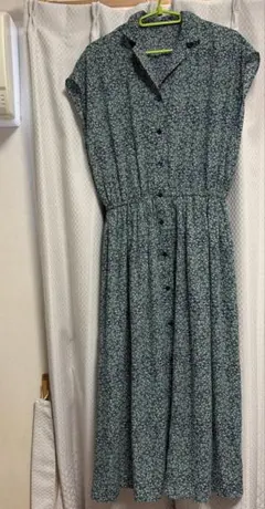 coen 花柄　ワンピース　ノースリーブ　緑　グリーン　ブルー　青