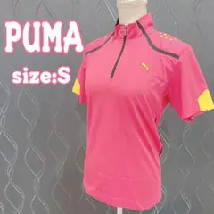 【 人気 】 PUMA ゴルフ ハーフジップ 半袖 ウェア おおきめ ピンク