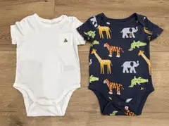 baby GAP白Tロンパース 動物柄Tロンパース 2セット12-18ヶ月80