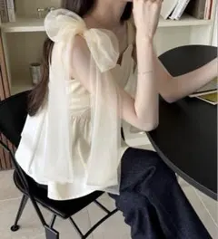 junoah ジュノア チュールリボンキャミフレアビスチェのサムネイル