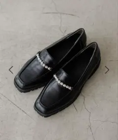 Elura エルーラ ビジュー ローファー 厚底 Sサイズ ブラック 未使用品