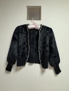 ファー風パールボタンカーディガン