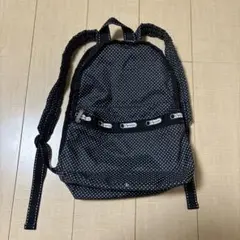 美品 LeSportsac ドット柄 ブラック リュック レスポ 黒 バッグ