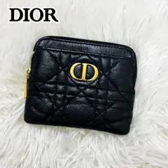 極美✨DIOR Caro Lavender ウォレット レザー ブラック
