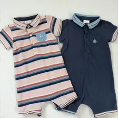 NEXT ストライプ ポロロンパース 6-9ヶ月 2枚セット