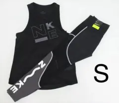 S 黒 ブラック NIKE タンクトップ タイツ セットアップ