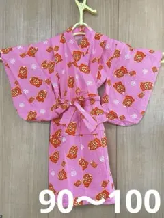 【ハンドメイド】女児浴衣90〜100 ピンク金魚柄
