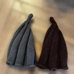 どんぐり帽子 とんがり帽子 ニット帽 2点セット