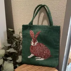 [松尾ミユキ]ウサギ刺繍のハンドバッグ m.m ゴブラン織りのサムネイル
