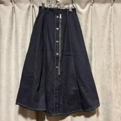 PAGEBOY ステッチジップフレアロングスカート Fサイズ ブラック