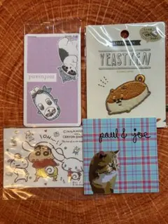 ステッカー 4枚セット イースト犬 mofusand クレオンしんちゃん 猫