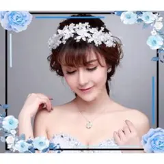 ブライダルアクセサリー ヘッドドレス ヘアアクセサリー 結婚式 花 ジュエリー