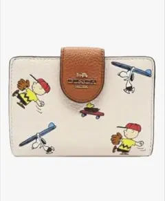 COACH スヌーピー 二つ折り財布 並行輸入品:アウトレット品