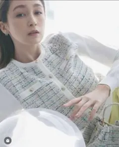 セルフォード　ツィードドッキングニットカーディガン　MIX