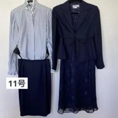 ETAGE レディース ネイビー スーツ フォーマル ドレス セット