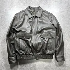 90s【Vintage】A-2/フライトレザージャケット/Y2K/短丈/a2/灰
