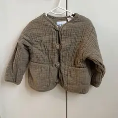 ZARA ガーゼ キルティングアウター 6-9ヶ月 カーキ