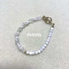 マザーオブパールと天然石のブレスレット