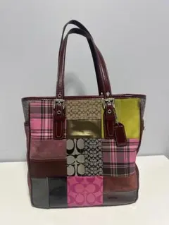 COACH 可愛いパッチワークデザイン ハンドバッグ