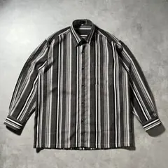 ヴィンテージ ストライプ シャツ 長袖 モノトーン 古着 メンズ