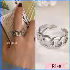 チェーン　リング　シルバー　シンプル　男女兼用　オープンペアリング　上品　高級