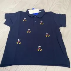 プティマイン ミッキー刺繍 半袖ポロシャツ 110