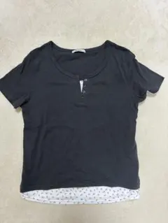 ニコアンド　フェイクレイヤーヘンリーTシャツ