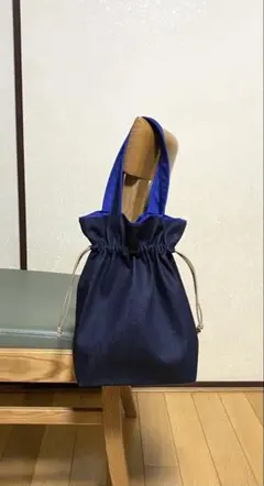 デニム巾着ミニトートバッグ