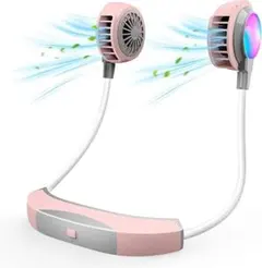 急速冷風ネッククーラーハンズフリー2600mAh usb充電式 (ピンク)