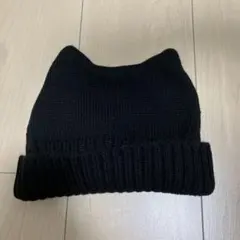 【クリスマスセール⭐︎】猫耳ニット帽子　ブラック