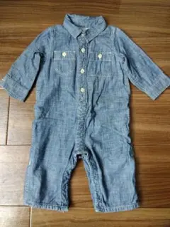 【babyGap】デニム風 カバーオール ロンパース 長袖 70cm