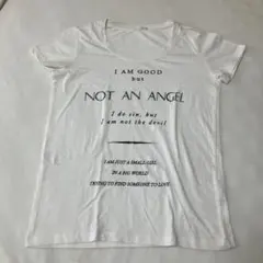 GU ジーユー ロゴプリント 半袖Tシャツ ホワイト レディース L