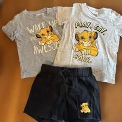 Ｈ＆Ｍ　シンバ Tシャツ２点+ショートパンツ ３点セット