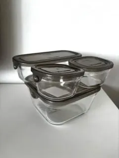 【新品】イワキ　iwaki パックアンドレンジ角型セット　アッシュグレー