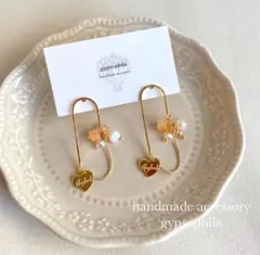 【No.160】ハンドメイドピアス、バランス、イヤリング、天然石、淡水パール