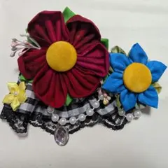 ハンドメイドつまみ細工 花コサージュ