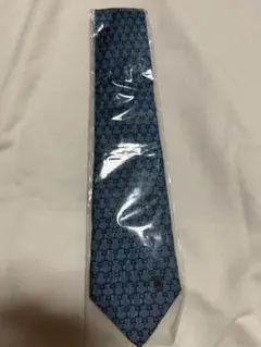 青色パターン柄ネクタイ 未使用