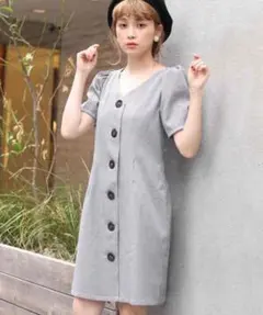 【美品】ナイスクラップ レトロミニワンピース チェック Vネック 細見え