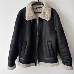 ZARA ザラ ムートンジャケット B-3 ボア ブラック Lサイズ相当