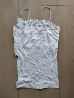 AMPHI レース付きキャミソール L ホワイト